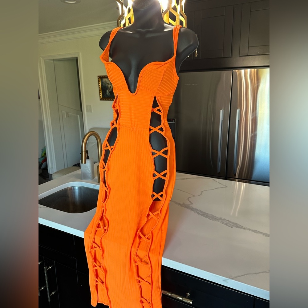 Orange fashion dress ..